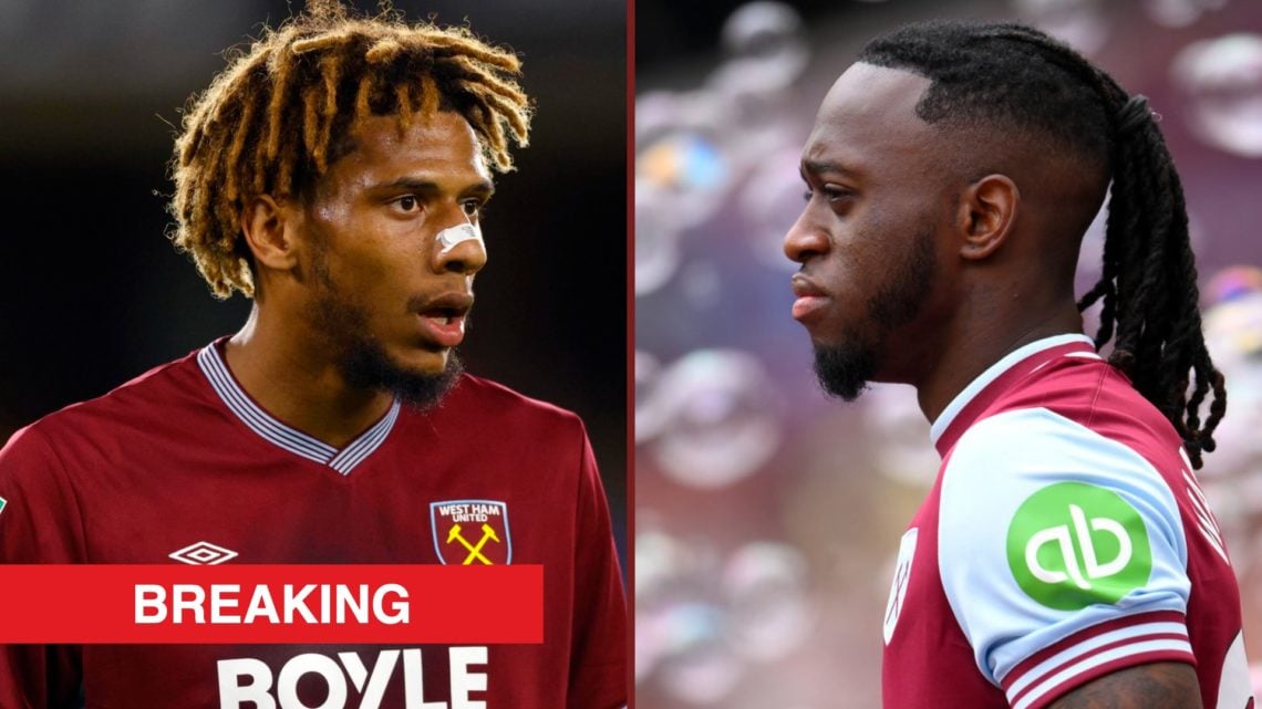 Split image showing West Ham United defenders Jean-Clair Todibo and Aaron Wan-Bissaka