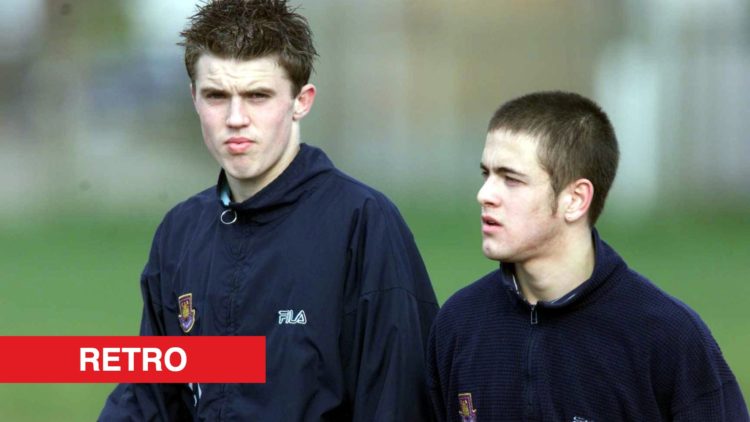 Split image showing Michael Carrick and Joe Cole training together at West Ham United