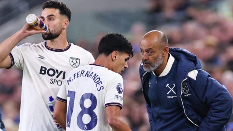 West Ham head coach talks tactics with Mateus Fernandes and Max Kilman