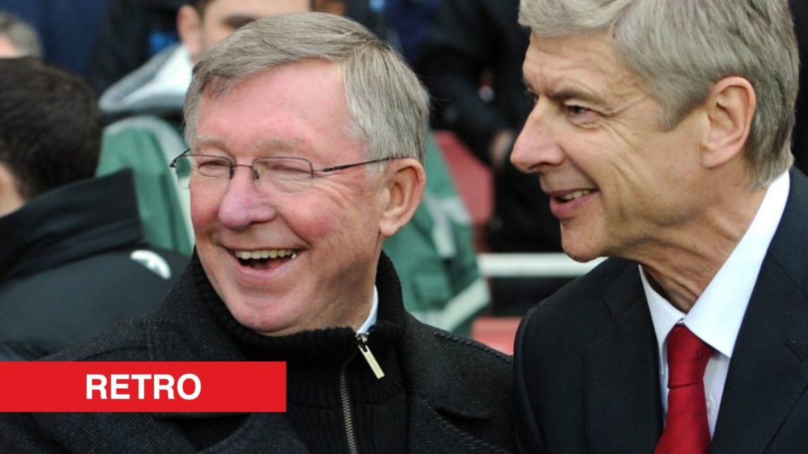 Image showing legendary managers of Manchester United and Arsenal, Sir Alex Ferguson and Arsene Wenger