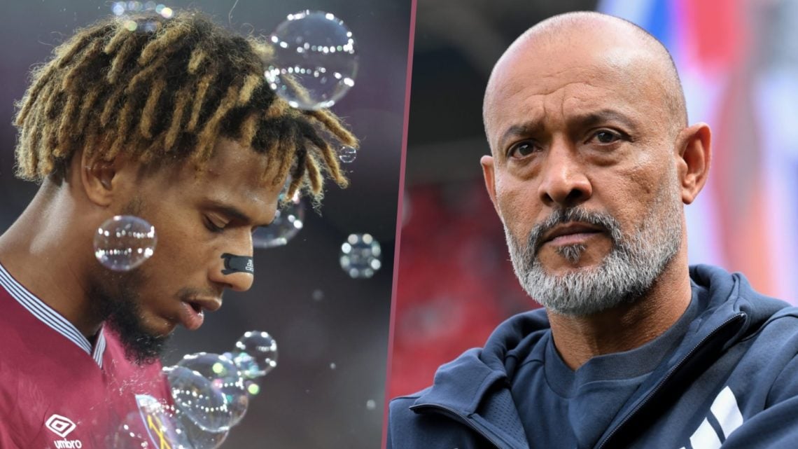 West Ham defender Jean-Clair Todibo looks dejected and Hammers boss Nuno Espirito Santo watches on