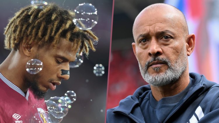 West Ham defender Jean-Clair Todibo looks dejected and Hammers boss Nuno Espirito Santo watches on