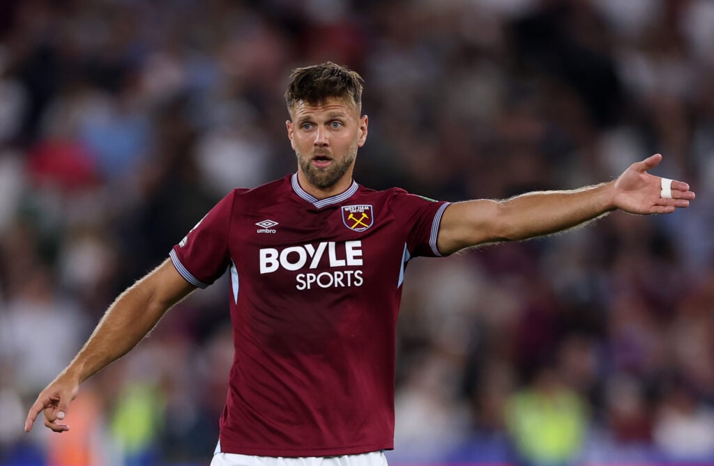 Niclas Fullkrug in action during West Ham United v Chelsea