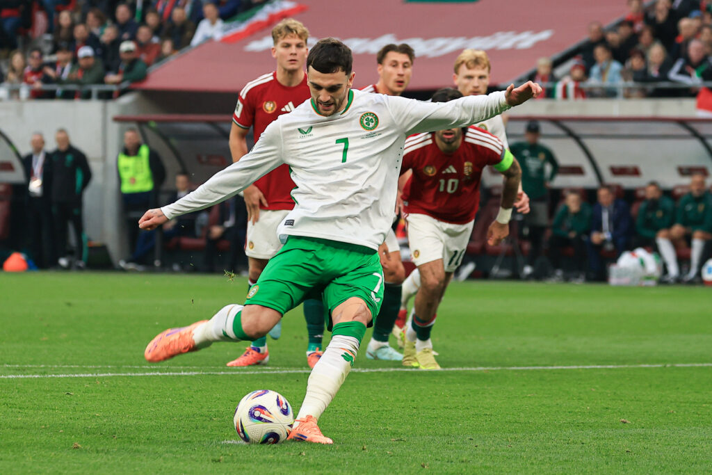 Troy Parrott during Hungary v Republic of Ireland - FIFA World Cup 2026 Qualifier