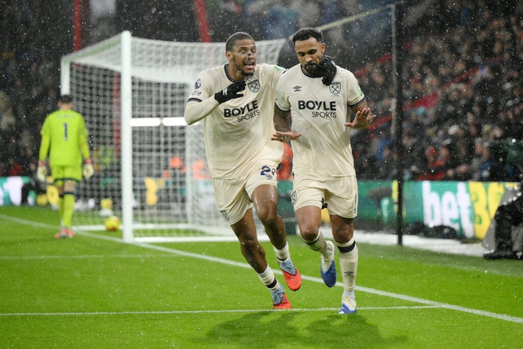 Jean-Clair Todibo and Callum Wilson celebrate during Bournemouth v West Ham United - Premier League