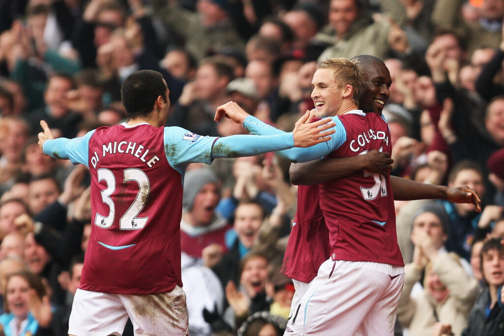 David di Michele and co celebrate during West Ham United v Manchester City - Premier League