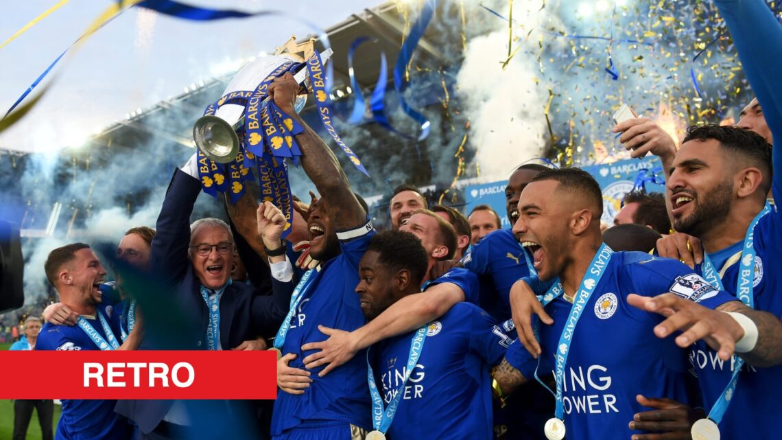 Image showing Claudio Ranieri lifting the Premier League title with Leicester City