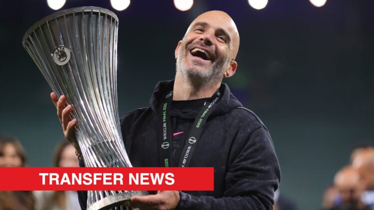 Image showing Enzo Maresca winning the Conference League with Chelsea
