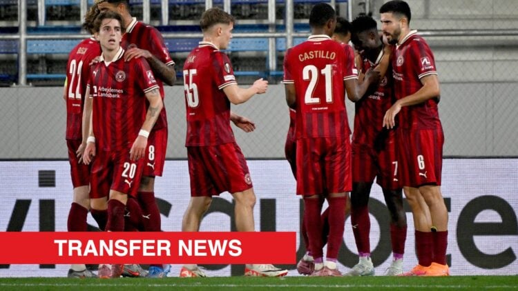 Image showing Franculino Dju celebrating a goal for FC Midtjylland in the UEFA Europa League