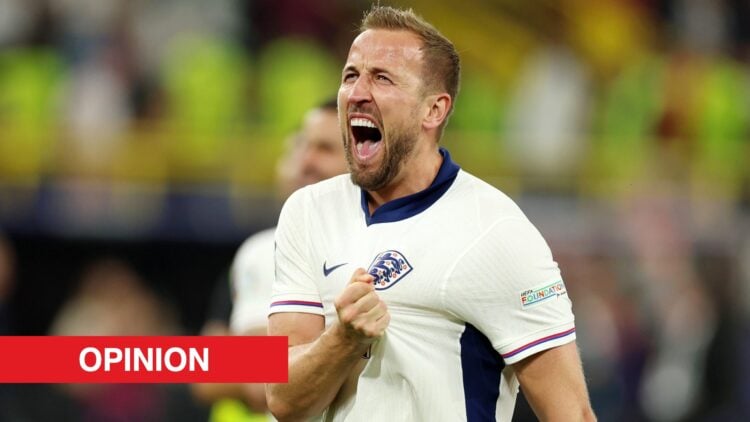 Image showing Harry Kane celebrating while playing for England