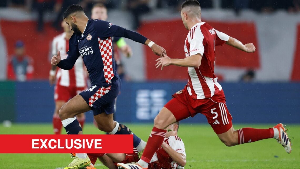 Image showing Ismael Saibari of PSV Eindhoven playing against Olympiakos in the Champions League