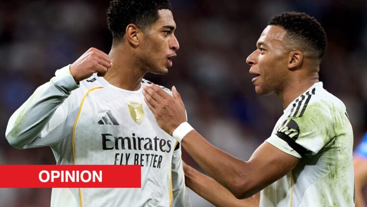 Image showing Jude Bellingham and Kylian Mbappe playing for Real Madrid