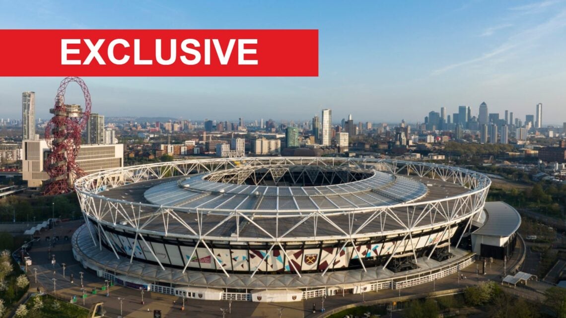 An aerial view of West Ham's London Stadium