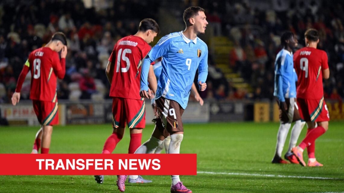 Image showing St Etienne striker Lucas Stassin playing for the Belgium Under-21s