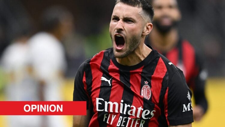 Image showing Santiago Gimenez celebrating a goal for AC Milan