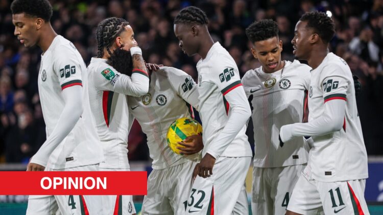 Image showing Tyrique George celebrating a goal for Chelsea