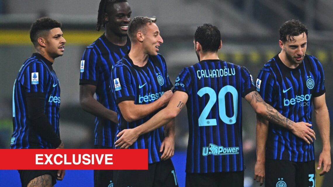 Image showing the West Ham United-linked Yann Bisseck among his teammates at Inter Milan