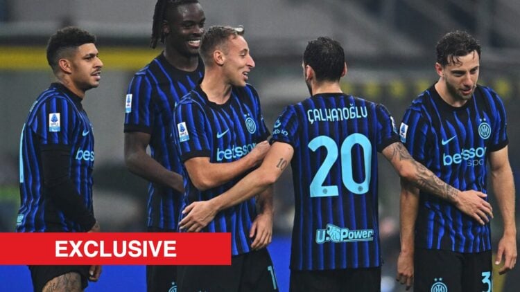 Image showing the West Ham United-linked Yann Bisseck among his teammates at Inter Milan