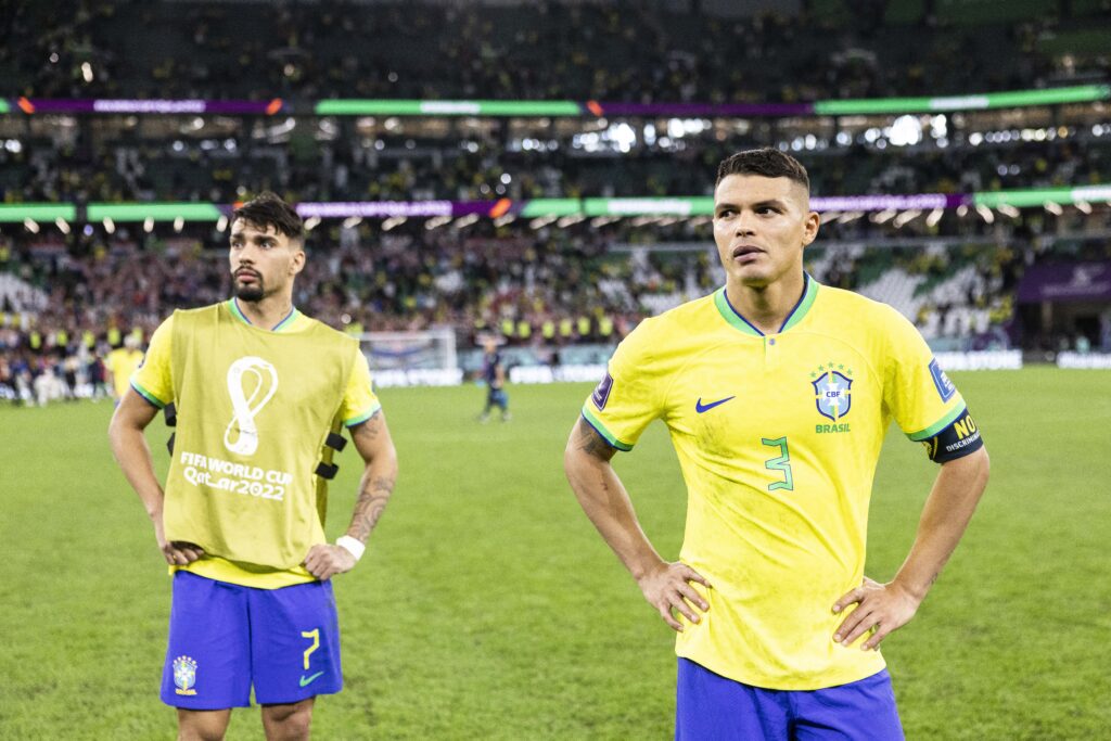 Thiago Silva with Lucas Paqueta as Brazil take on Croatia