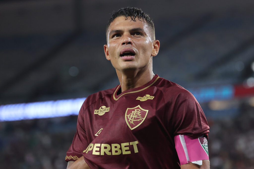 Brazil and football great Thiago Silva in action for Fluminense vs Juventude
