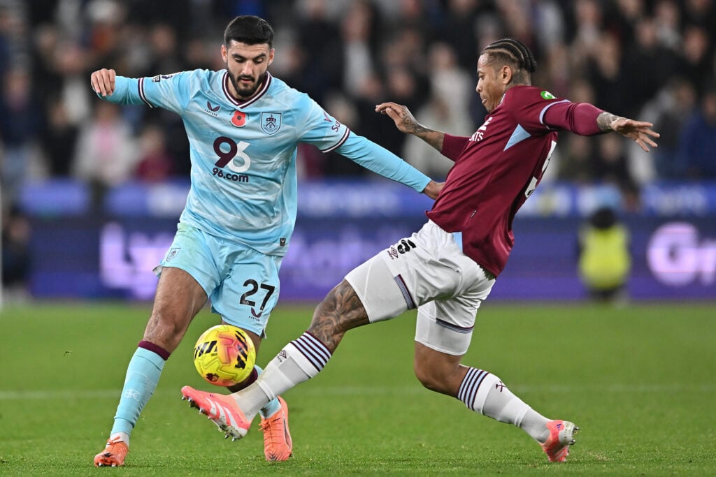 Armando Broja and Igor Julio during West Ham United v Burnley - Premier League