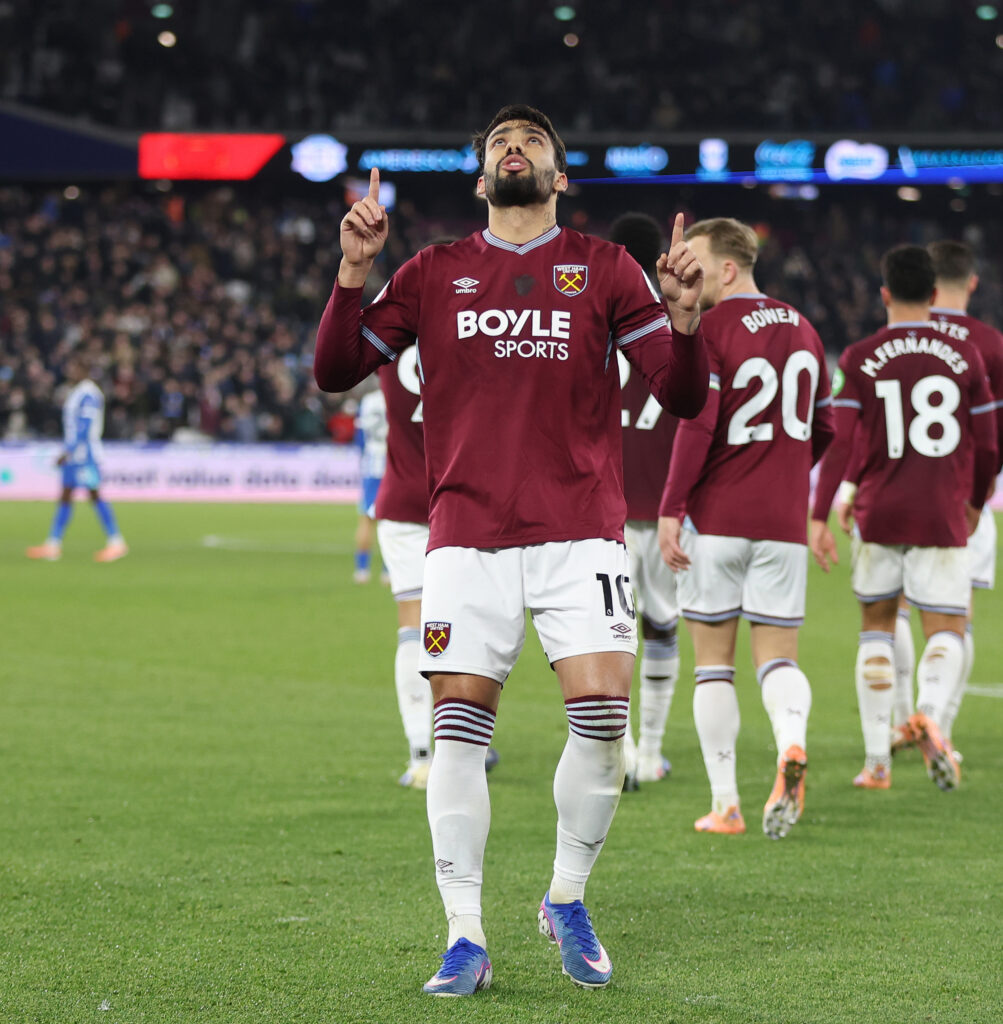 Lucas Paqueta during West Ham United v Brighton & Hove Albion - Premier League