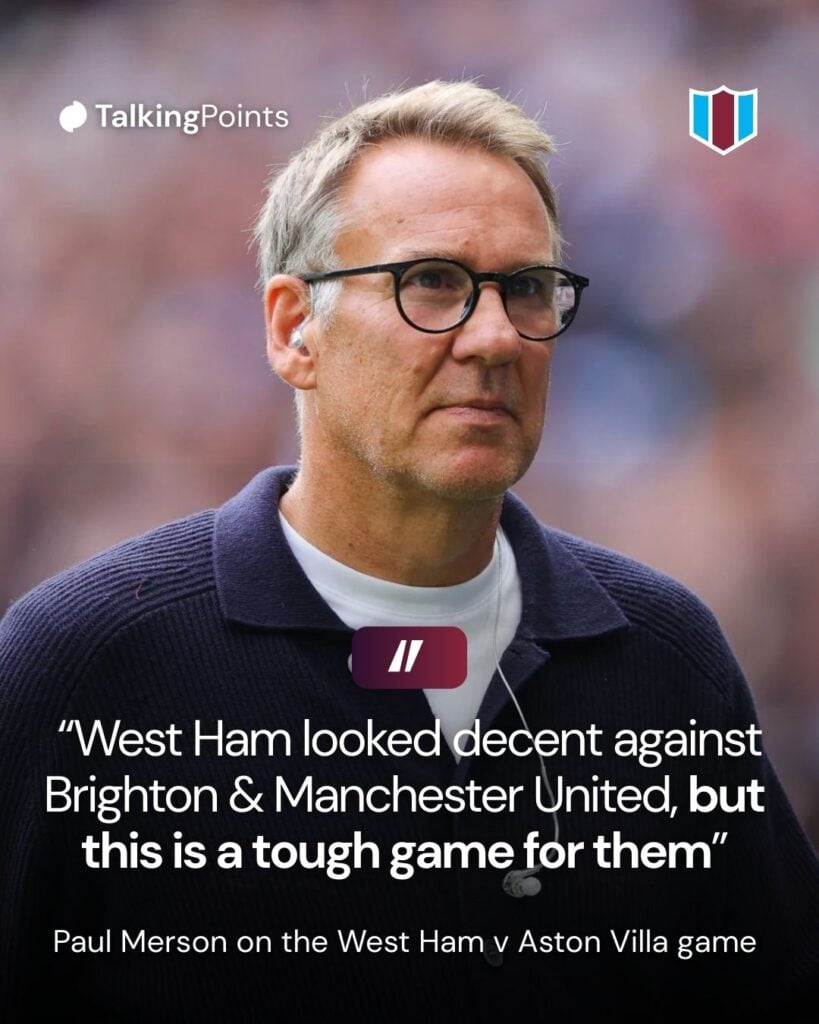 West Ham v Aston Villa Paul Merson