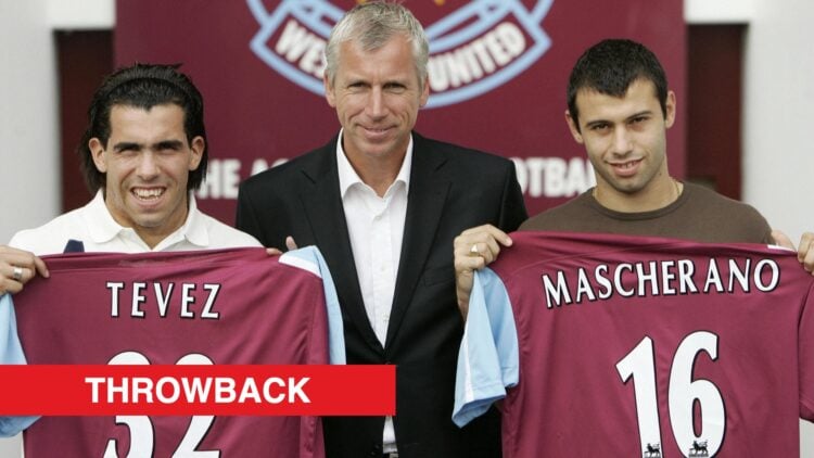Image showing Carlos Tevez, Alan Pardew and Javier Mascherano at West Ham United