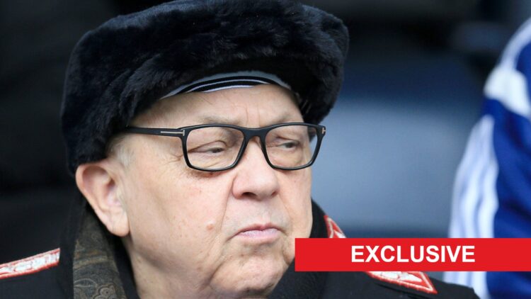 West Ham owner David Sullivan looks on
