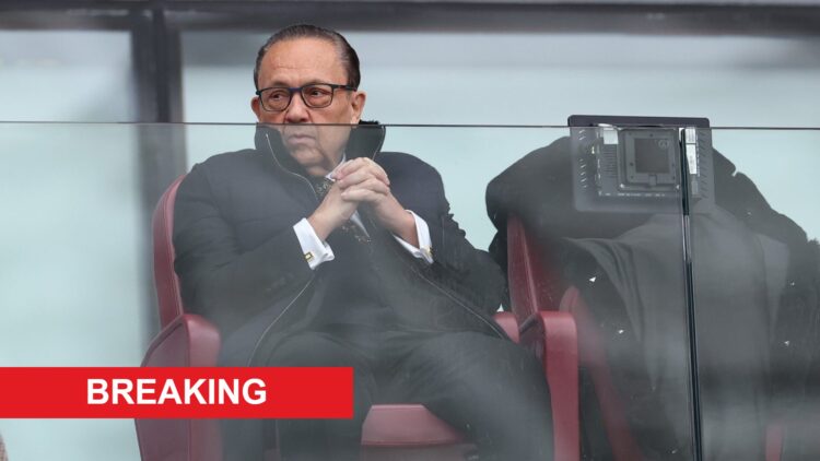 David Sullivan looks on at a West Ham game.