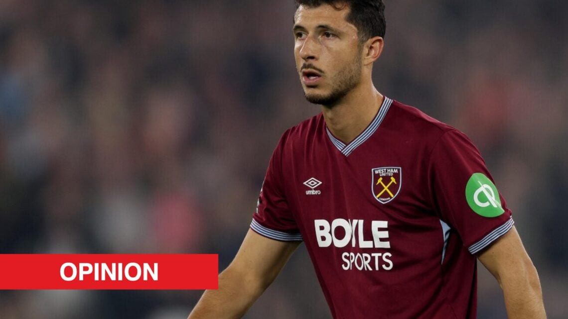 Image showing Guido Rodriguez playing a Premier League match for West Ham United