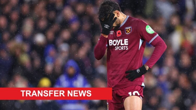 Lucas Paqueta frustrated.