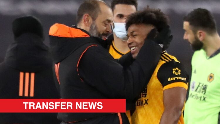Image showing Nuno Espirito Santo and Adama Traore together at Wolves