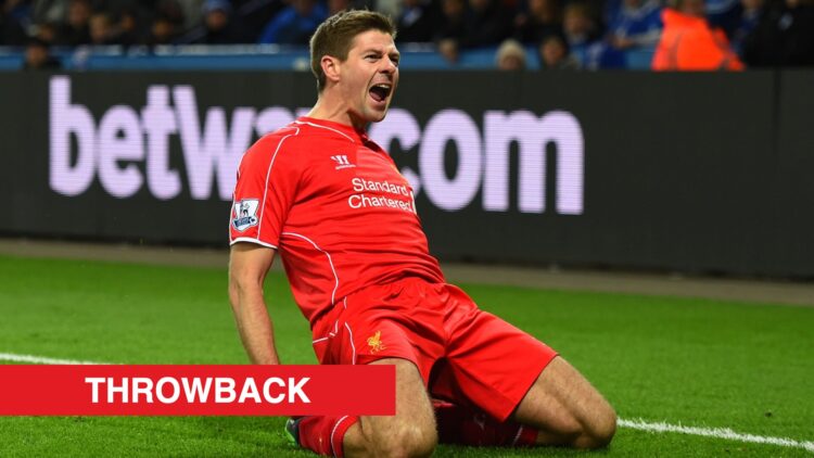 Image showing Steven Gerrard celebrating a goal for Liverpool