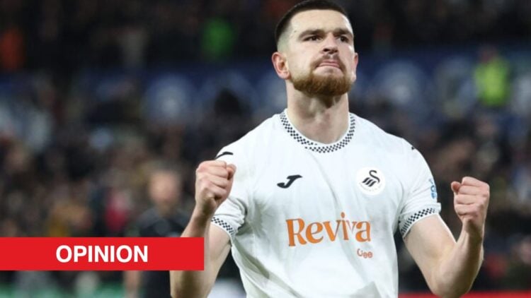 Image showing Zan Vipotnik celebrating at Swansea City