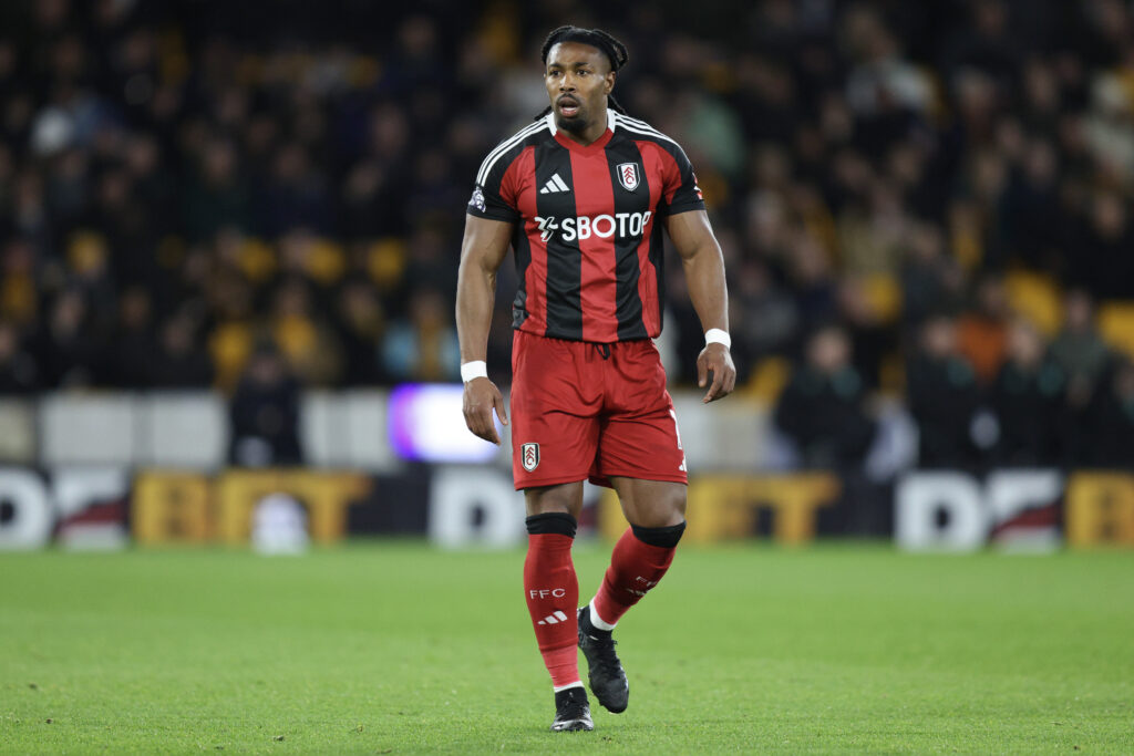 Adama Traore playing for Fulham against Wolves.