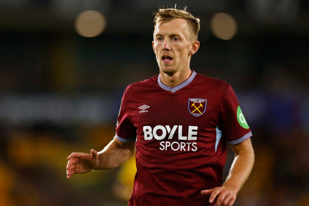 James Ward-Prowse playing for West Ham against Wolves.