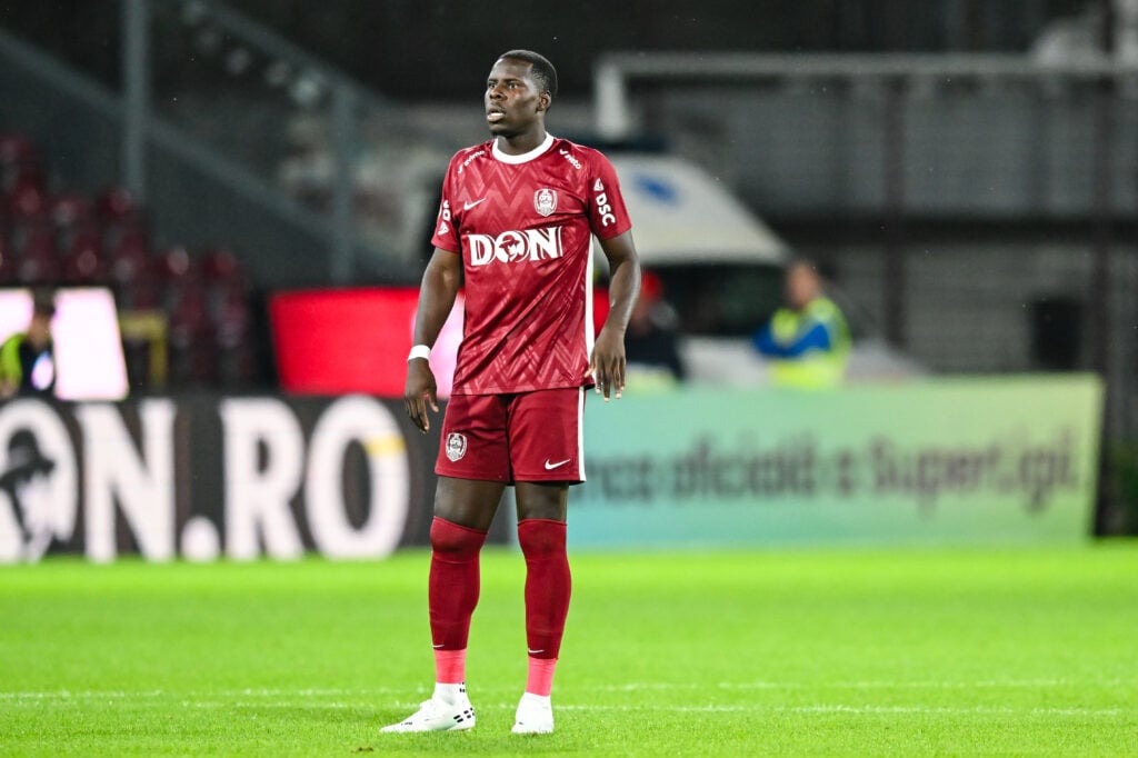 Kurt Zouma plays during the round 10 of Romania Superliga match between CFR 1907 Cluj and UTA Arad at Dr Constantin Radulescu stadium
