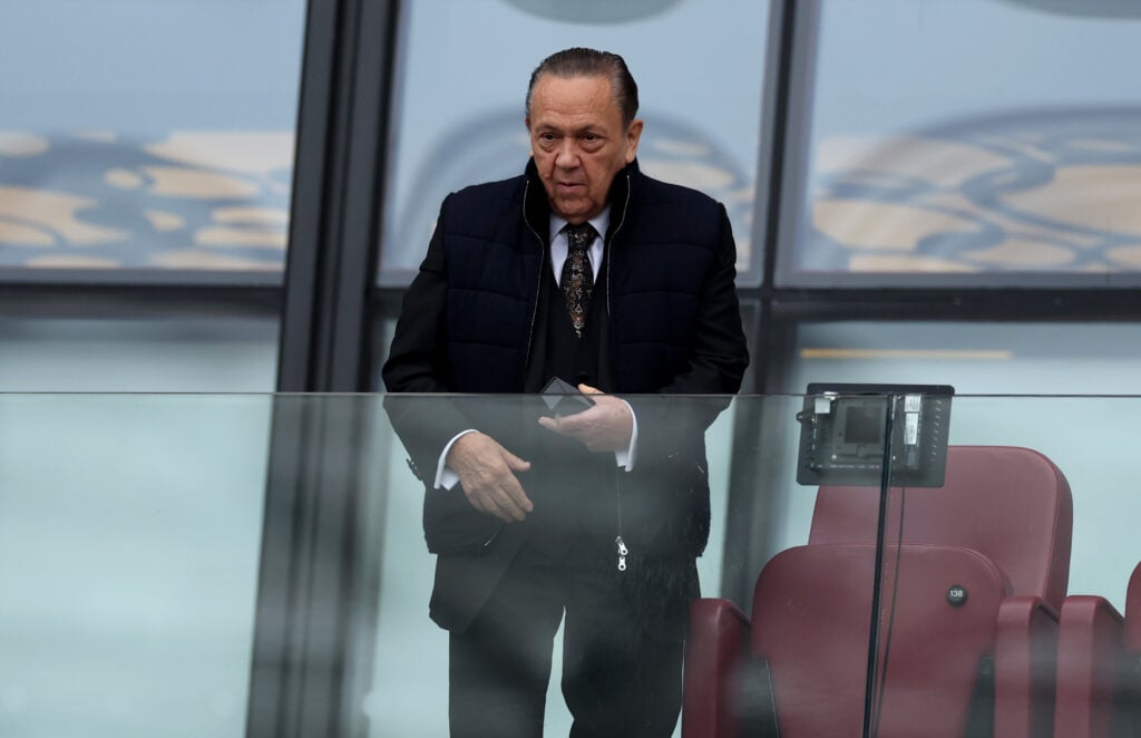 David Sullivan attends West Ham's Premier League game against Crystal Palace.