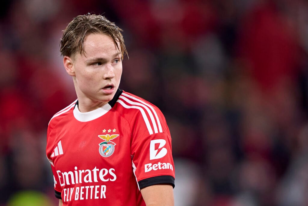 Andreas Schjelderup during SL Benfica v Bayer 04 Leverkusen - UEFA Champions League 2025/26 League Phase MD4