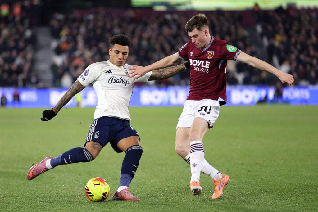 Ollie Scarles during West Ham United v Nottingham Forest - Premier League