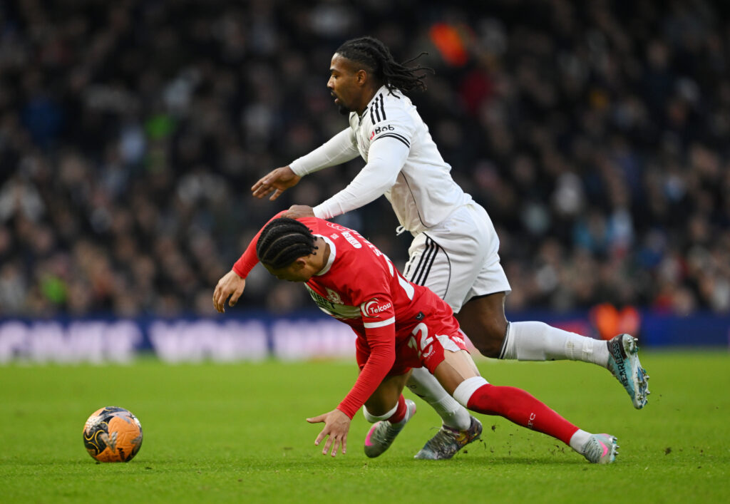 Adama Traore during Fulham v Middlesbrough - Emirates FA Cup Third Round