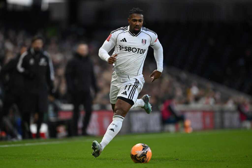 Adama Traore runs with the ball during Fulham's FA Cup game against Middlesbrough.