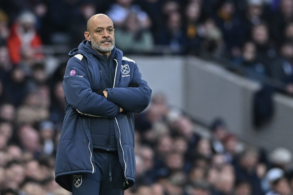 Nuno Espirito Santo during West Ham's Premier League game against Tottenham.