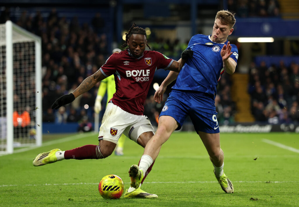 Aaron Wan-Bissaka during Chelsea v West Ham United - Premier League