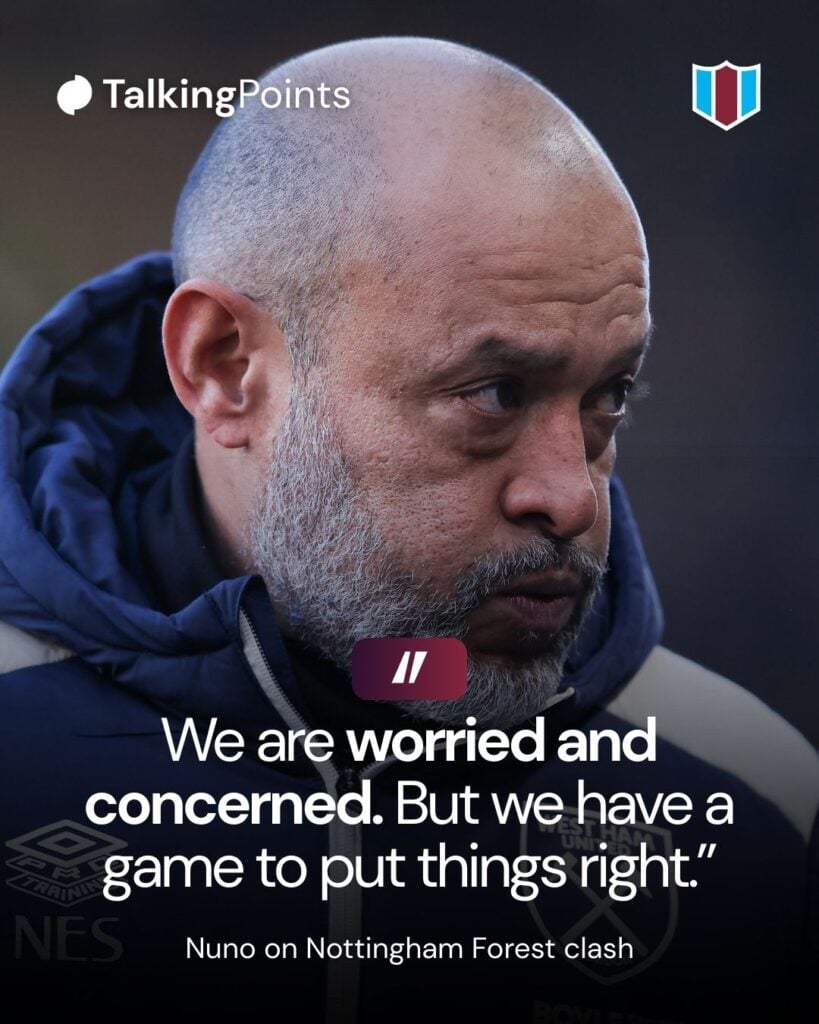 Nuno Espirito Santo, head coach of West Ham United, during the Premier League match between Wolverhampton Wanderers and West Ham United at Molineux on January 03, 2026 in Wolverhampton, England.