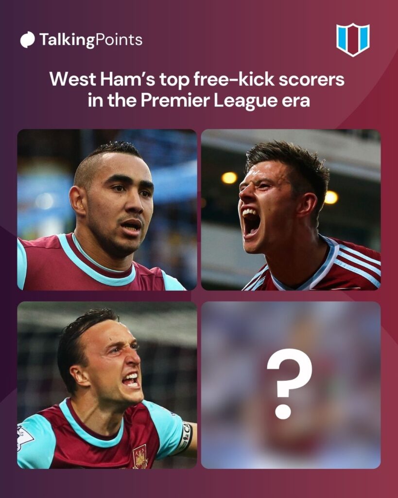 Left top, Dimitri Payet of West Ham United celebrates scoring his team's third goal during the Barclays Premier League match between Everton and West Ham United at Goodison Park on March 5, 2016 in Liverpool, England. Right top, Aaron Cresswell of West Ham celebrates scoring opening goal during the Barclays Premier League match between West Ham United and Newcastle United at Boleyn Ground on November 29, 2014 in London, England. Bottom left, Mark Noble of West Ham United celebrates as Michail Antonio of West Ham United scores their second and equalising goal during the Barclays Premier League match between West Ham United and Manchester United at the Boleyn Ground on May 10, 2016 in London, England. West Ham United are playing their last ever home match at the Boleyn Ground after their 112 year stay at the stadium. The Hammers will move to the Olympic Stadium for the 2016-17 season.