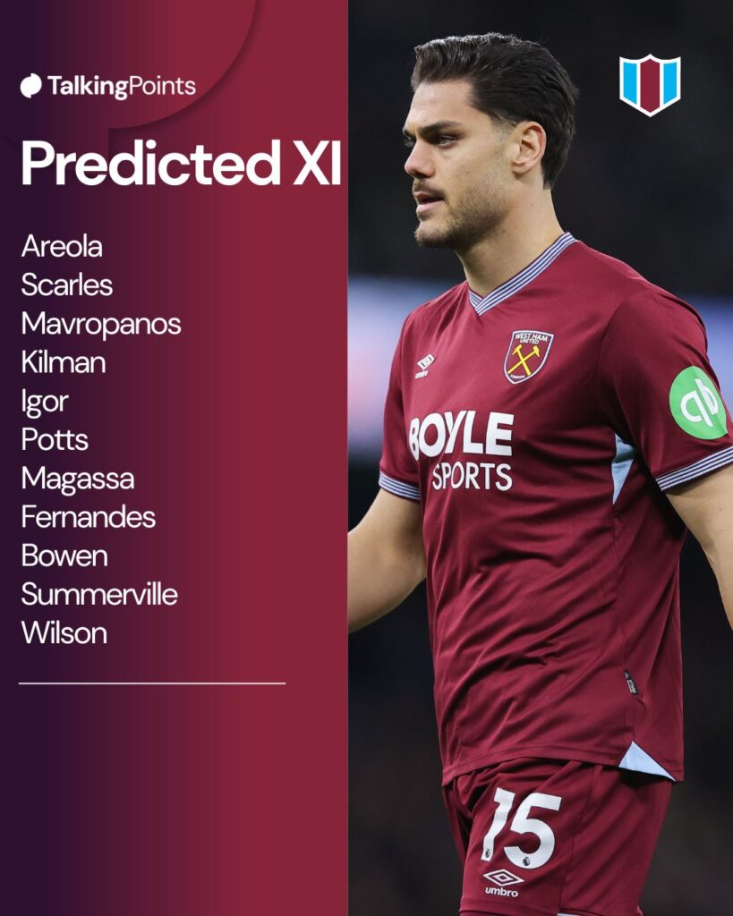 Konstantinos Mavropanos of West Ham United during the Premier League match between Manchester City and West Ham United at Etihad Stadium on December 20, 2025 in Manchester, England.