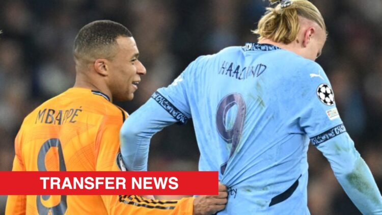Image showing Kylian Mbappe of Real Madrid and Erling Haaland of Manchester City zΩ