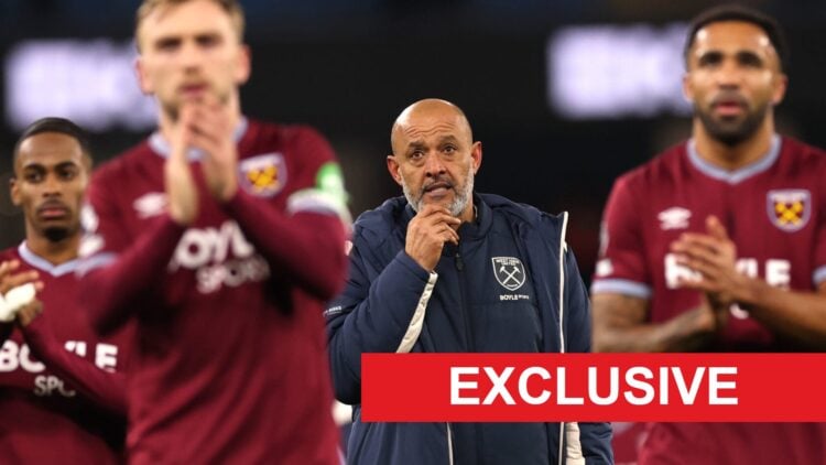 Nuno Espirito Santo and West Ham players look dejected